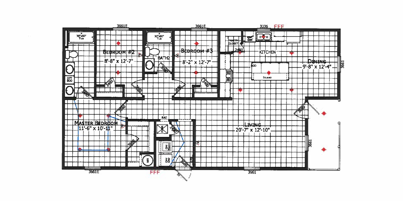 Floor Plan K: Champion/Highland 523P