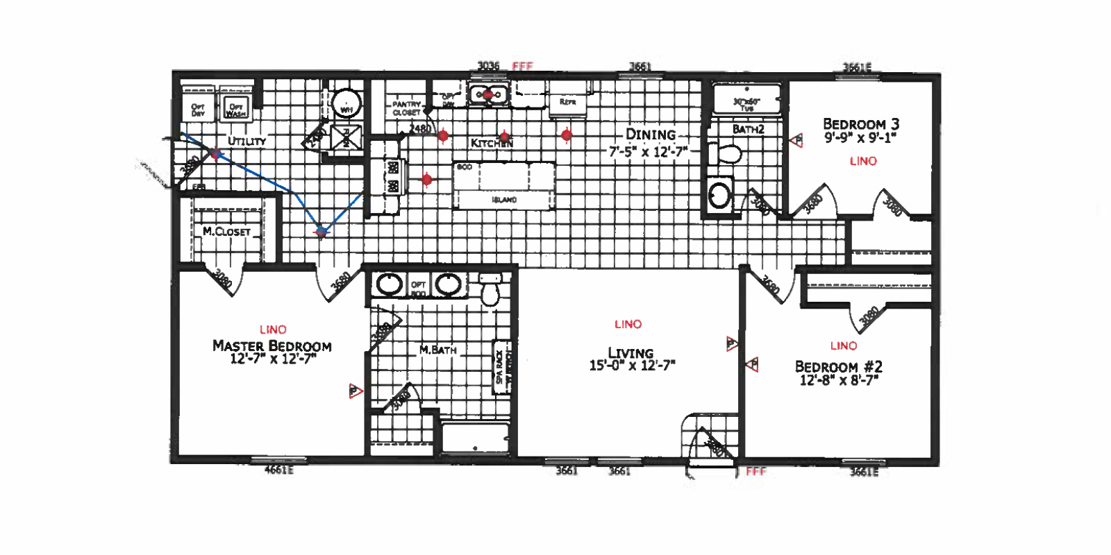 Floor Plan J: Champion/Highland 523A